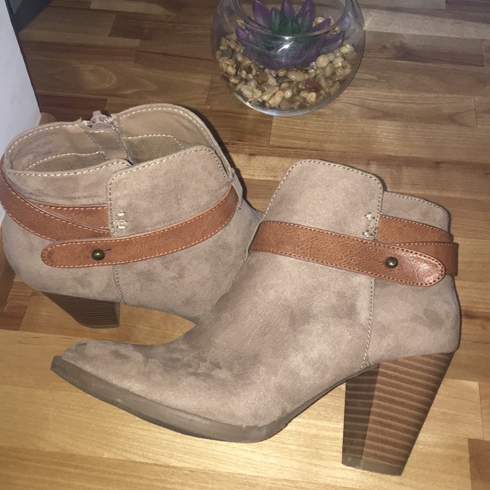 Brown and tan booties!